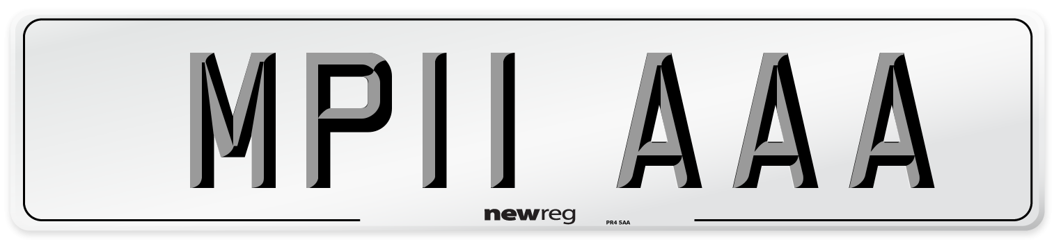 MP11 AAA Number Plate from New Reg